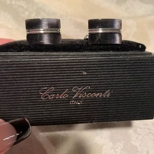 Carlo Visconti Men’s Art Deco Print Cufflinks